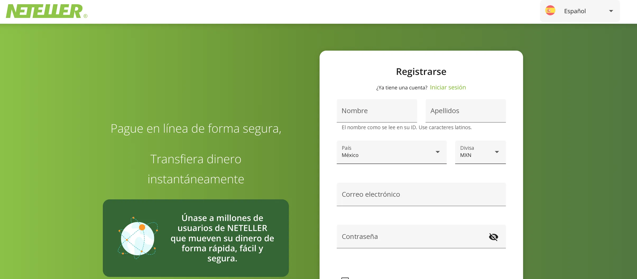Neteller registro