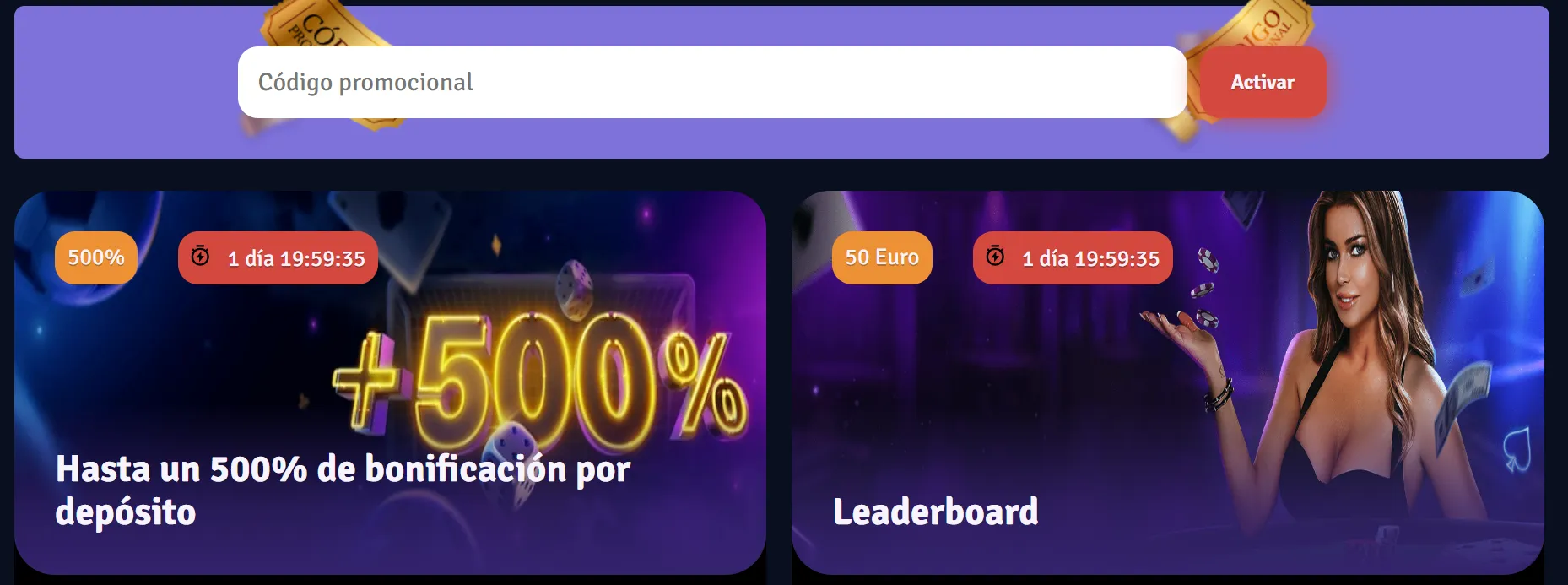bonos 1win casino codigo