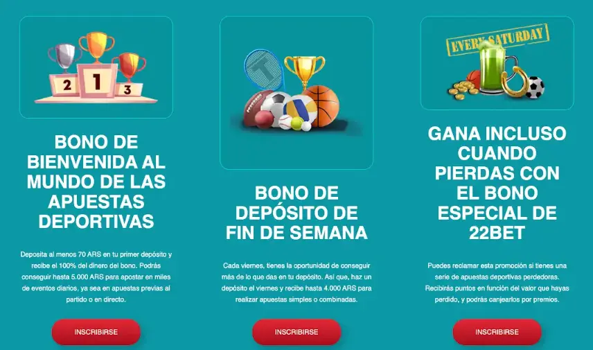 Bonos 22Bet Argentina